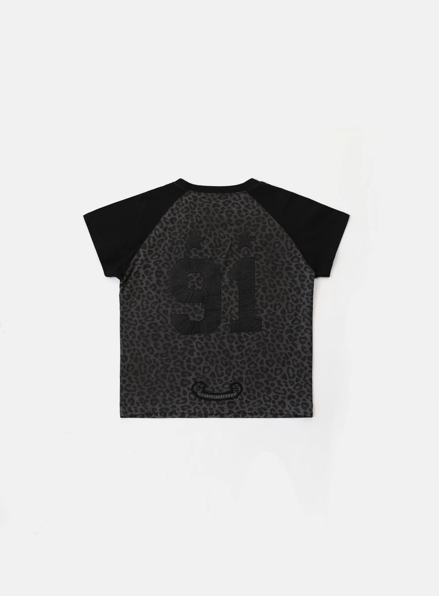 Contrast Short Sleeve - Black Leopard