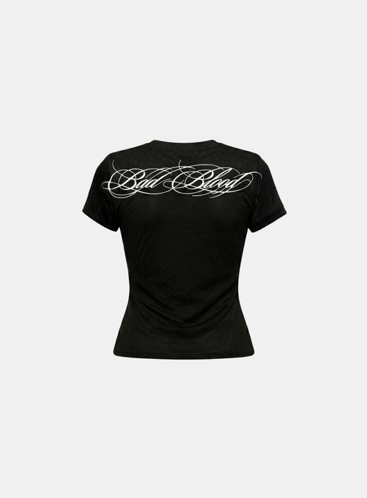 [AQUA] [w-tee26-186] Dark Classic 2 Crew Neck 1/2 T-shirt - Black