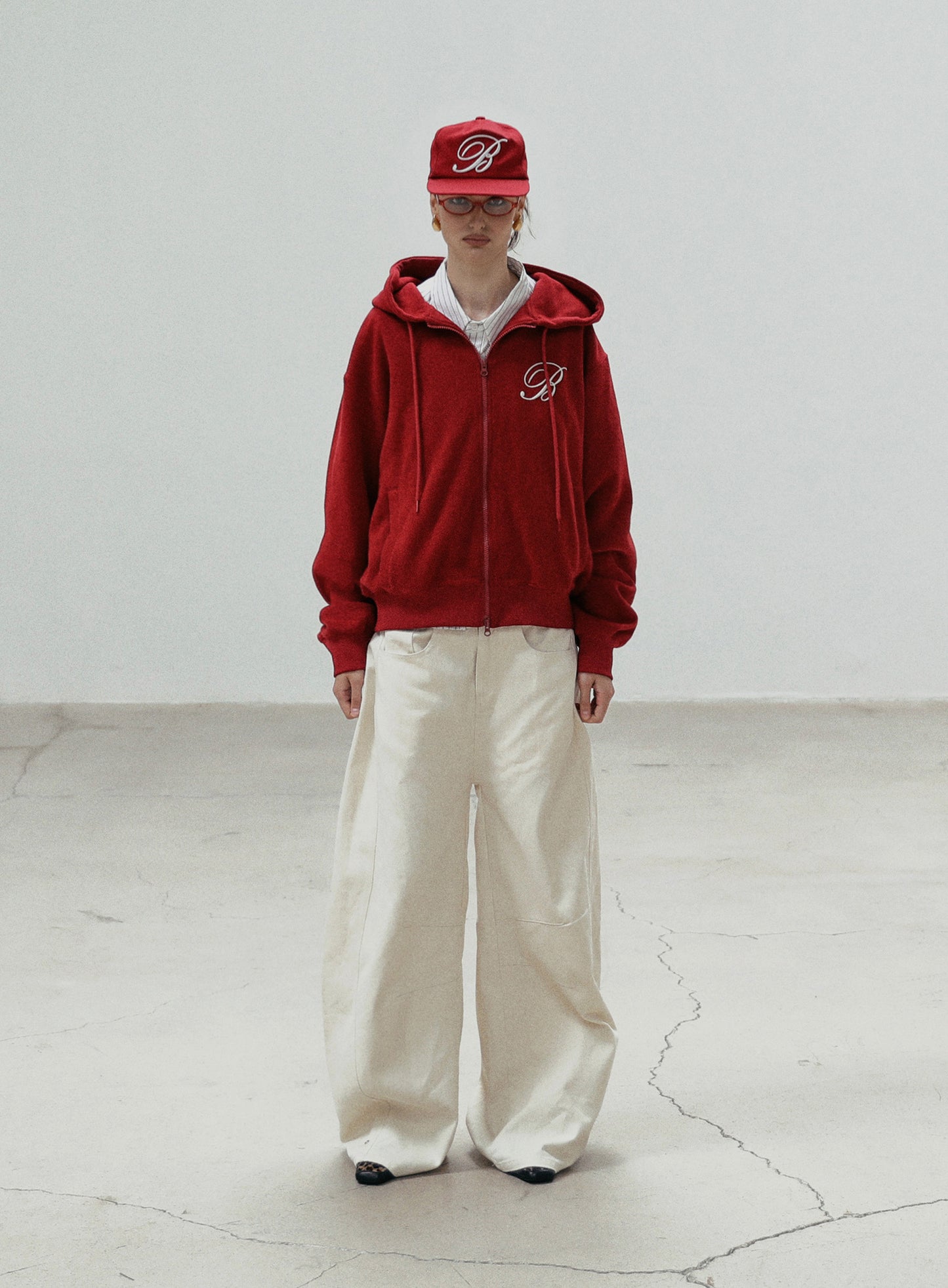 Classic Logo Hooded Zip-Up - Red