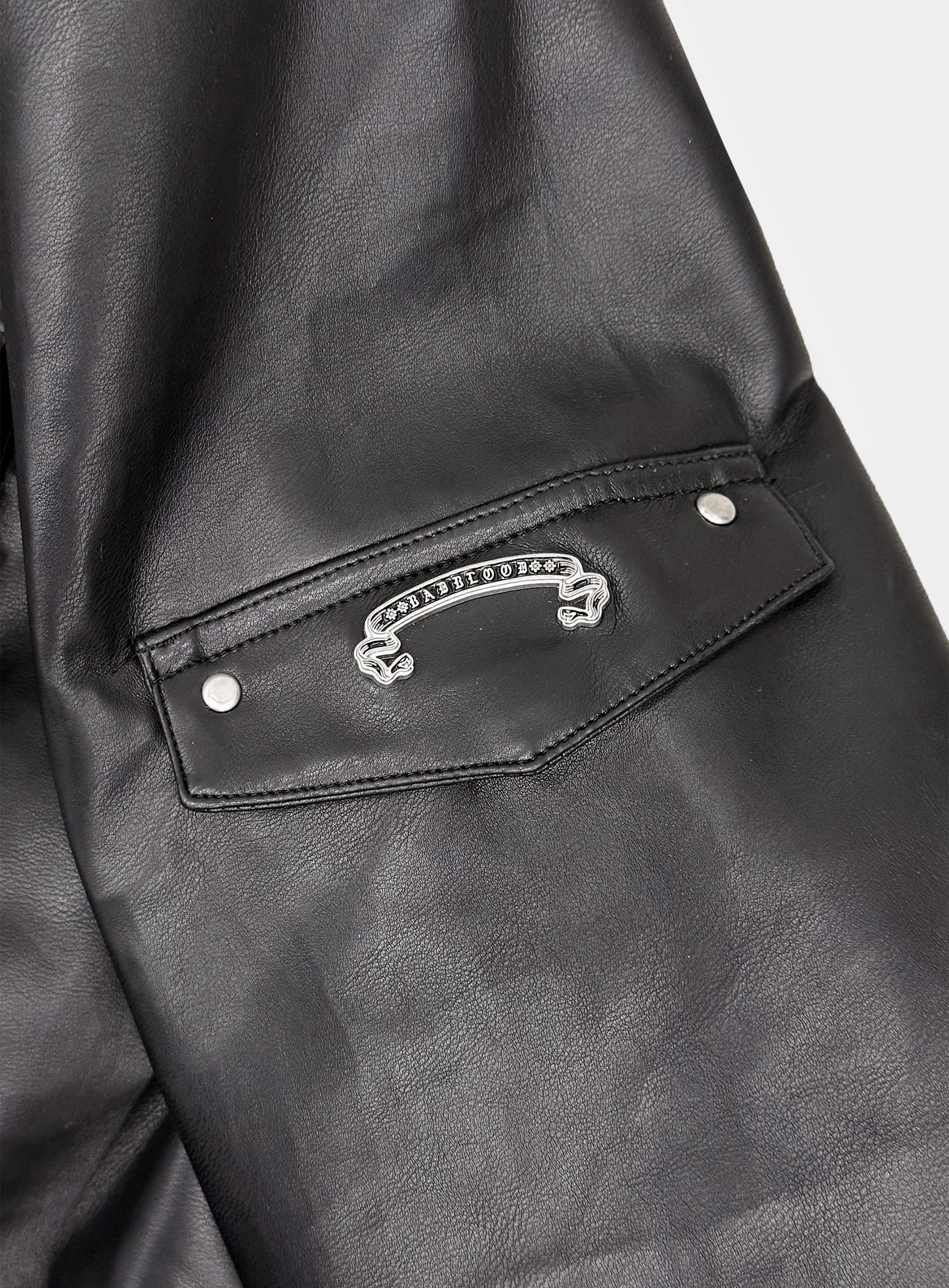 [w-jkt25-073] Daytona High-Neck Bomber Jacket - Black Leather
