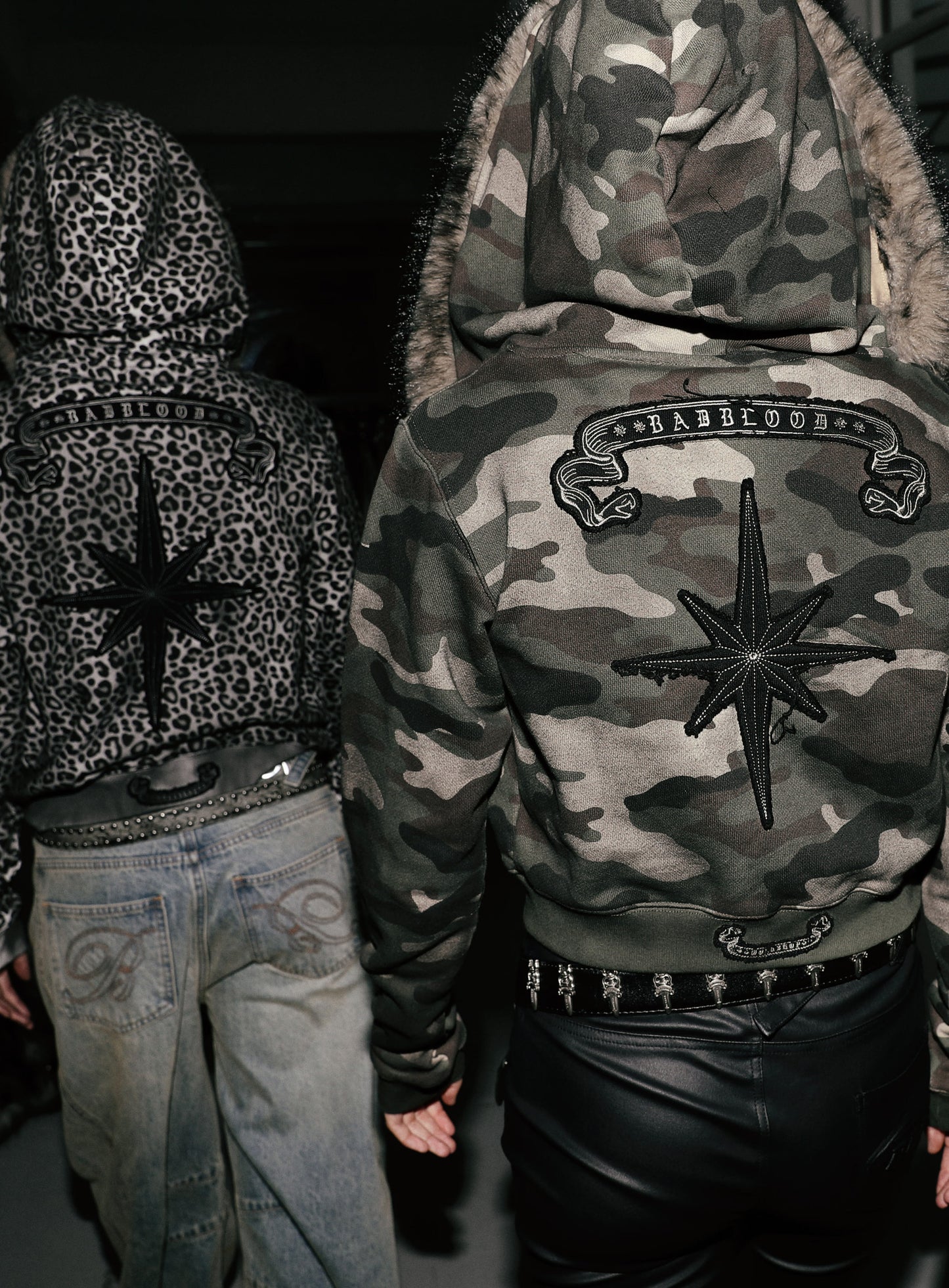 Cosmo11 Detachable Fur Hooded Zip-Up - Green Camo