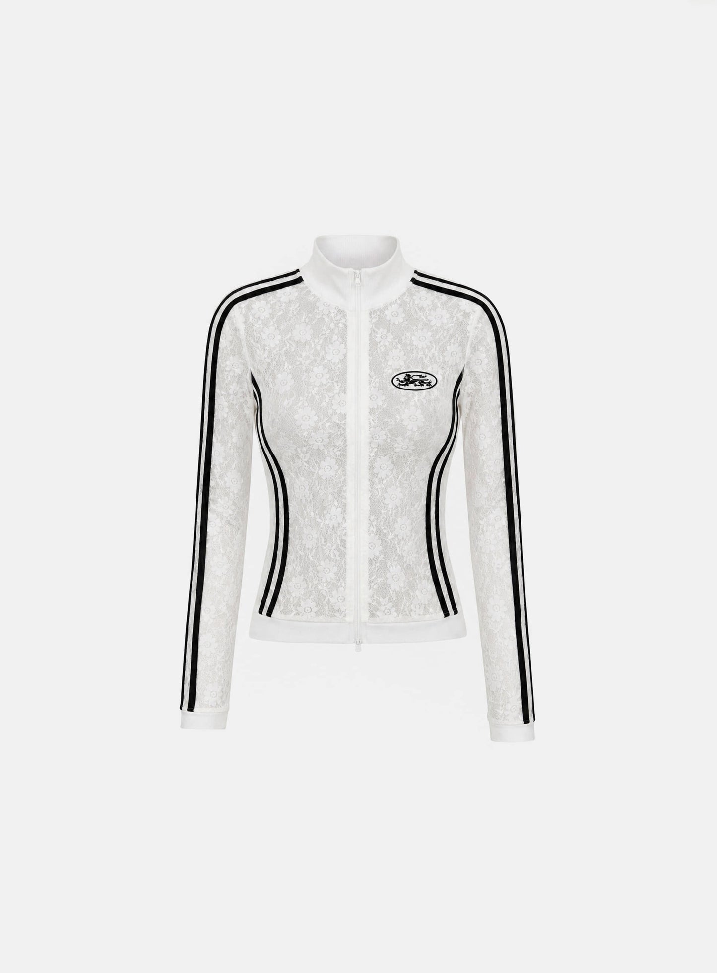 [w-jkt26-063] Mystic lace Track Zip-Up - White