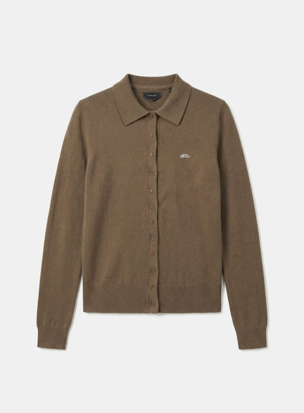 [w-knt26-012] Mystic Symbol Polo Cardigan - Camel