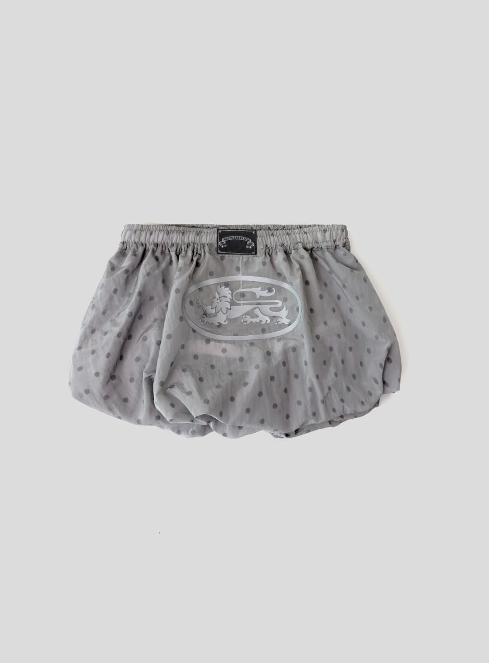 Mystic Nylon Reflective Balloon Mini Skirt - Grey Dot