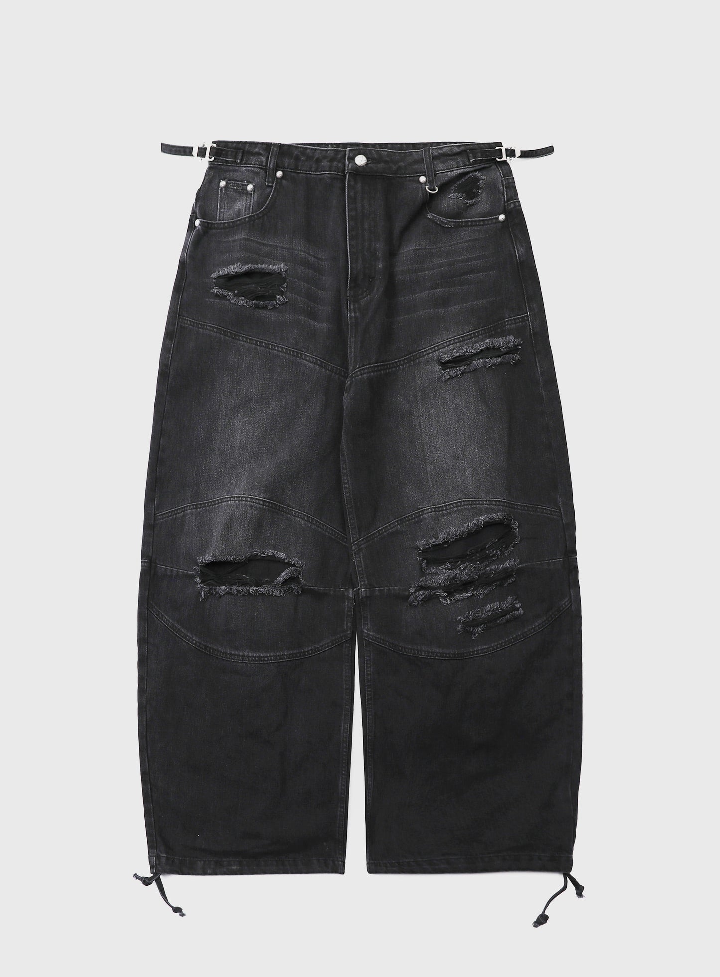 0309 Fallout Convex Denim Pants - Black