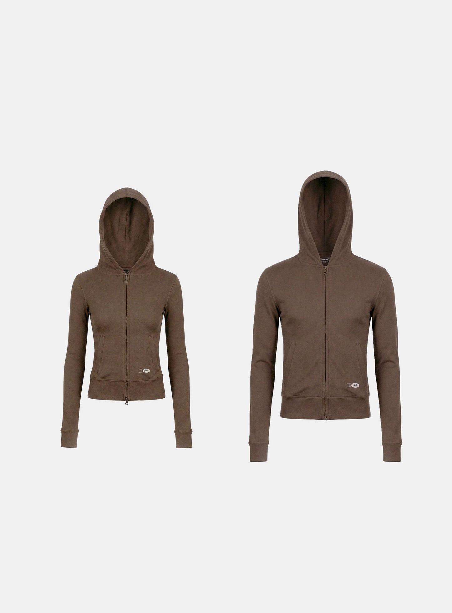 [w-hde26-002] BS Cotton Jersey Zip-Up Hoodie - Brown