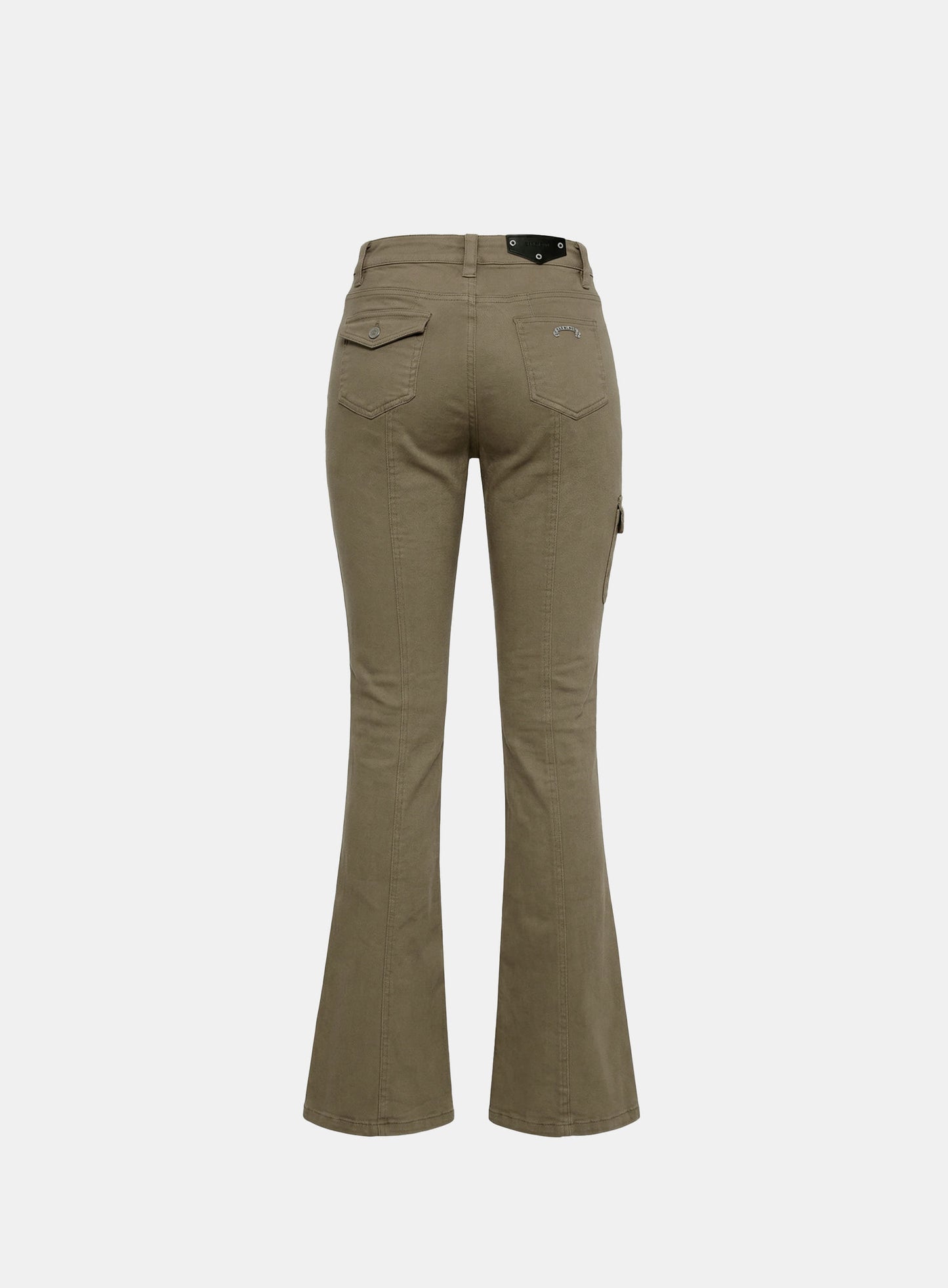 [w-pts26-091] 109 Low-Rise Cargo Bootcut Pants - Khaki