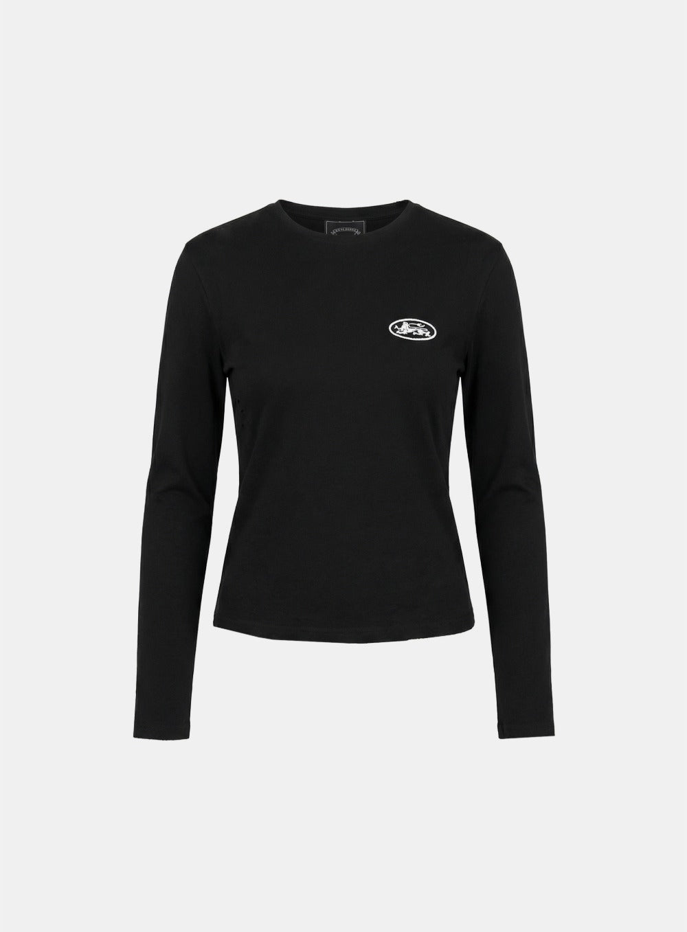 [w-tee26-027] Mystic Print Fitted Long Sleeve T-Shirt - Black