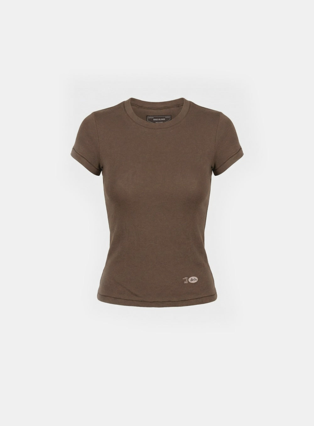 [w-tee26-054] BS Cotton Jersey Fitted Short Sleeve T-Shirt - Brown