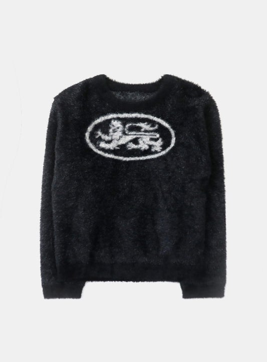 [w-knt25-011] Mystic Mohair Sweater - Black