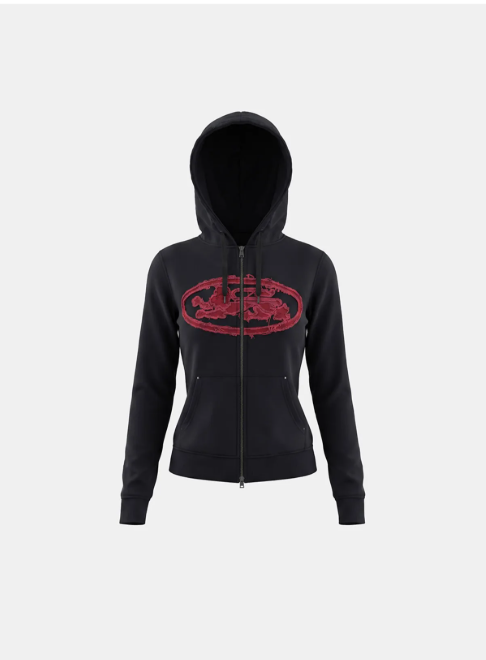 [w-hde26-062] Mystic Capsule Patch Zip-up Hoodie – Black