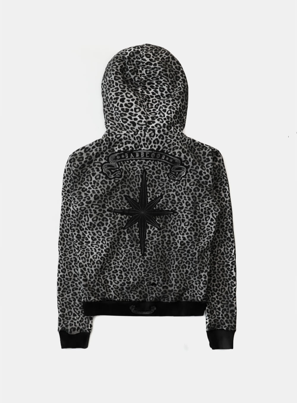 Cosmo 11 Detachable Fur Hood Zip-up - White Leopard