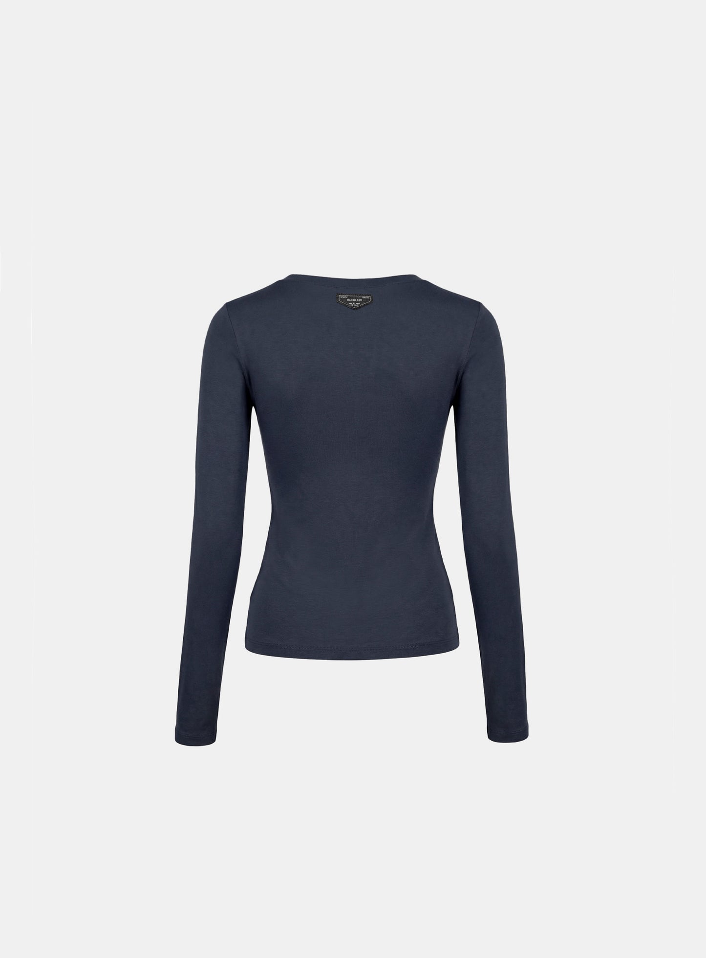 [w-tee26-087] Everyday Crew Neck Long Sleeve T-Shirt - Charcoal