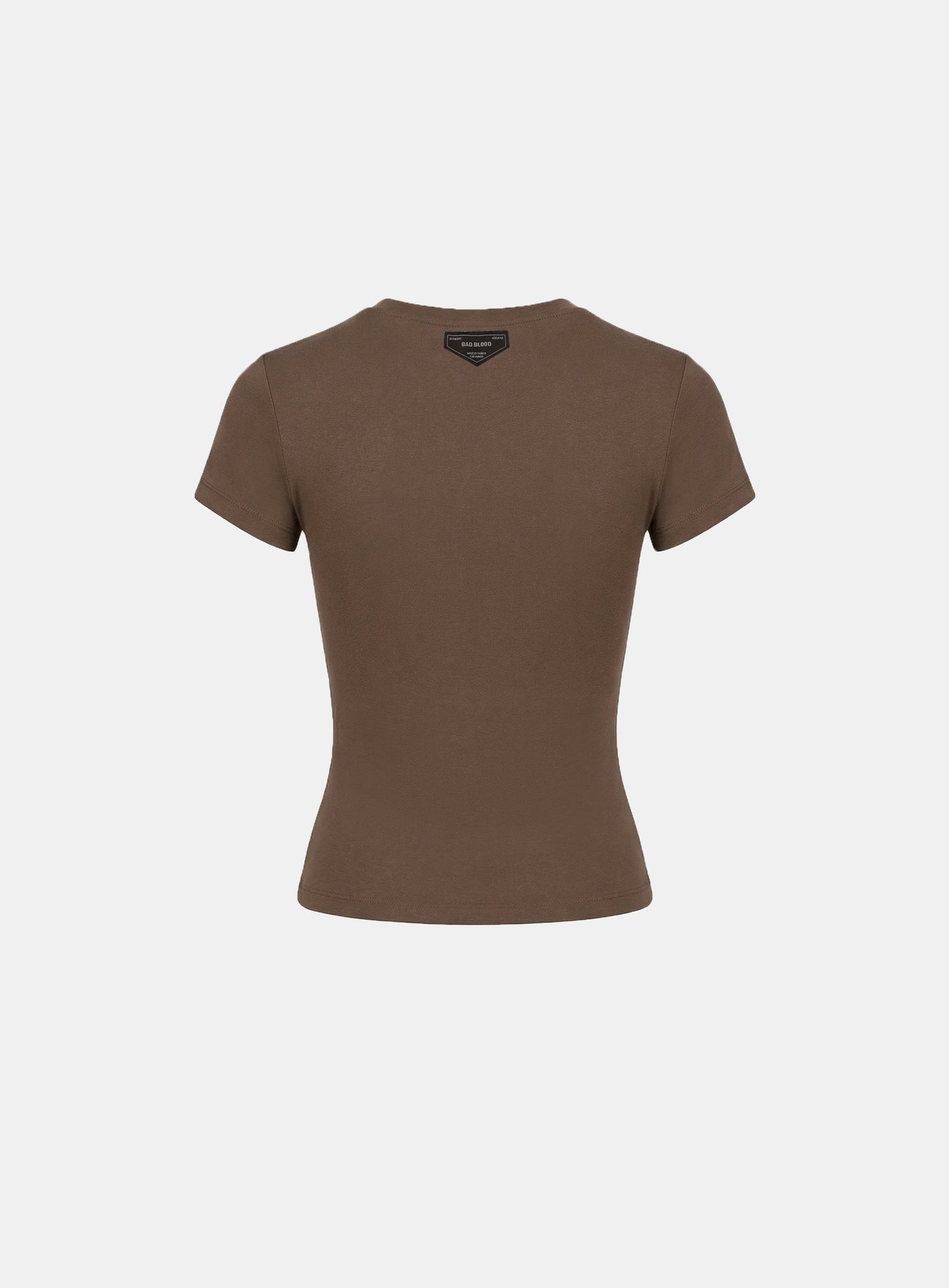 [w-tee26-054] BS Cotton Jersey Fitted Short Sleeve T-Shirt - Brown