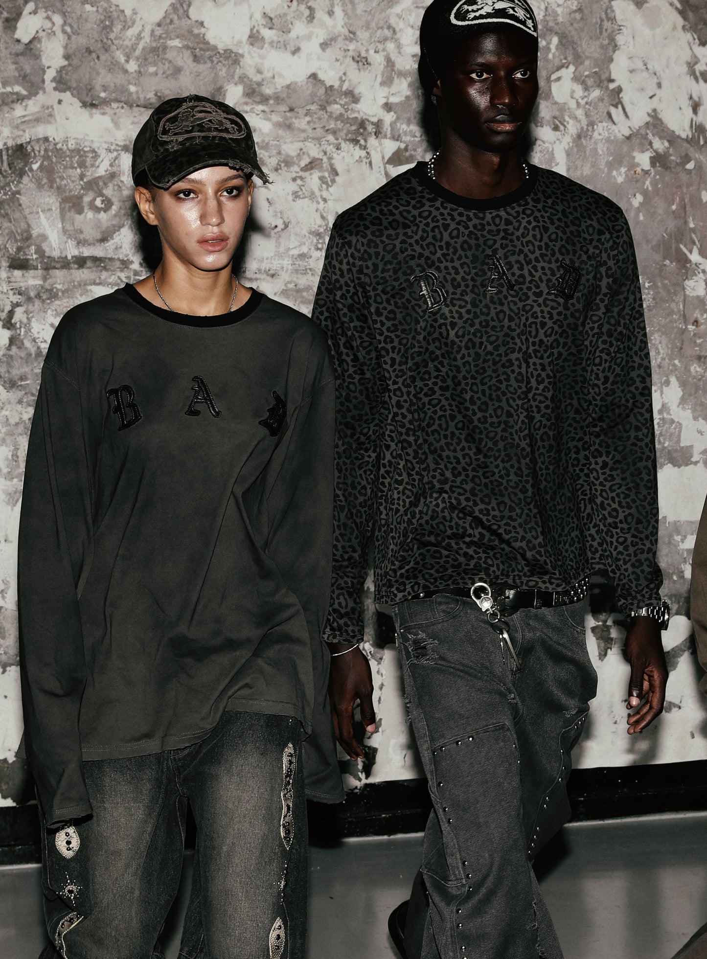 Cosmo Bad Patch Ringer Long Sleeve - Charcoal