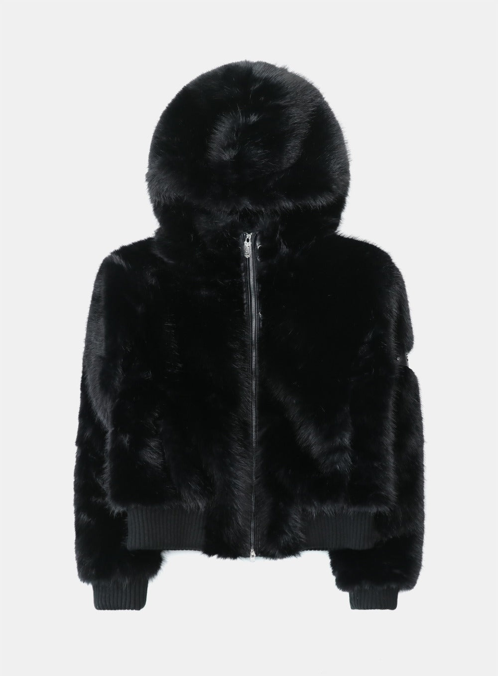 [w-jkt25-051] Viper81 Hooded Fur Jacket - Black