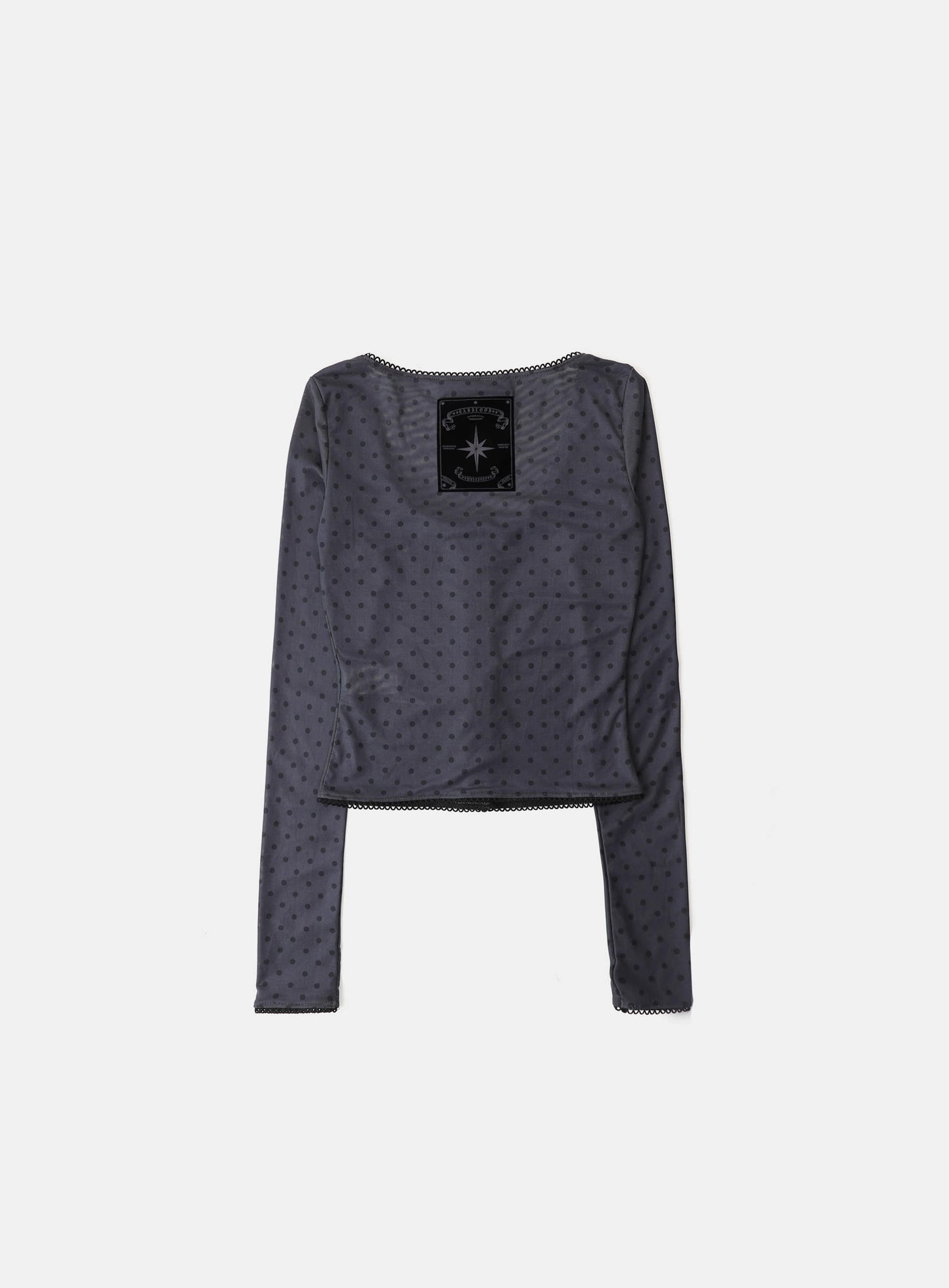 [AQUA] Splash Dot Round Cardigan - Charcoal