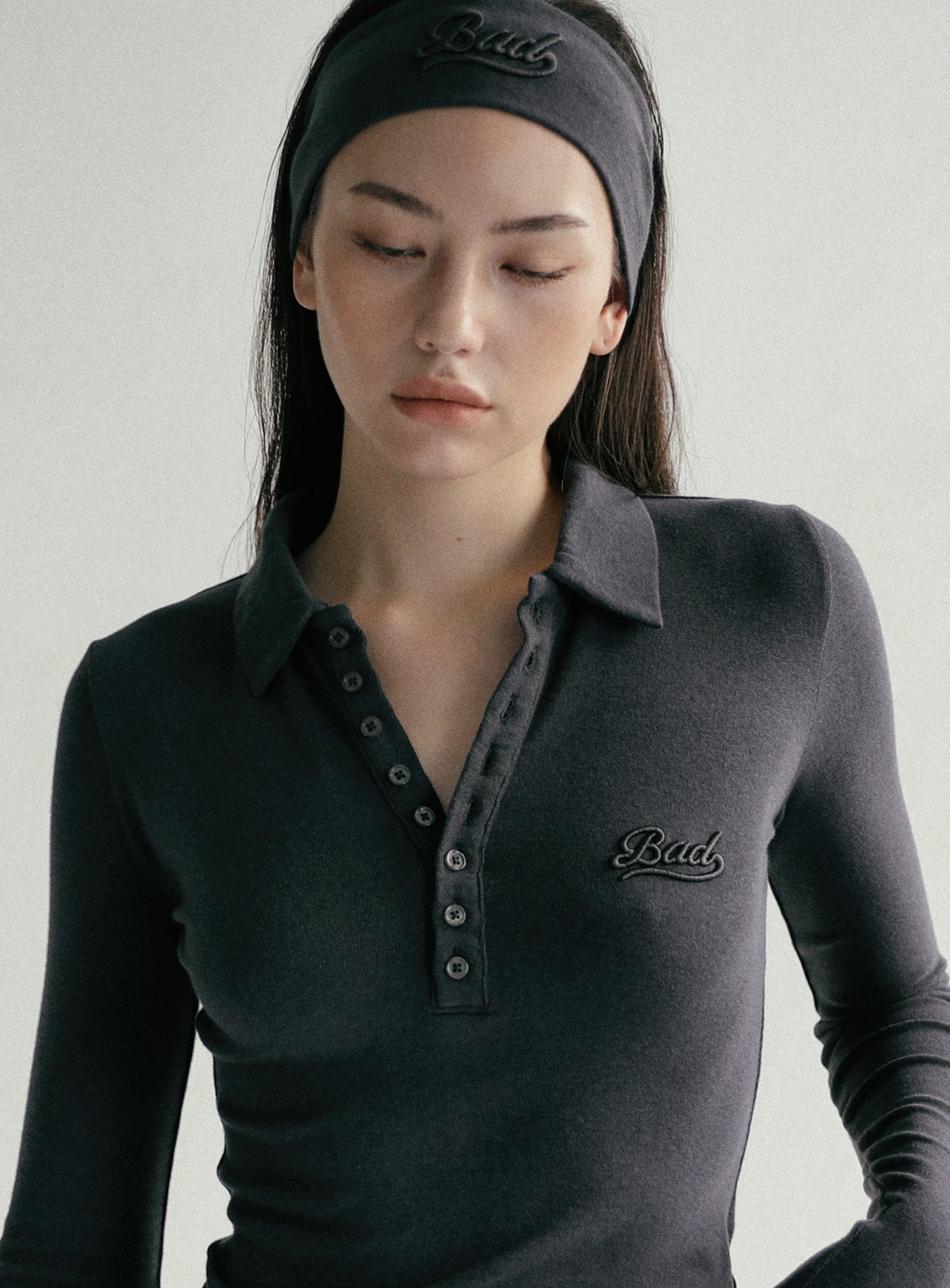 Beyond Soft Polo Long Sleeve - Charcoal