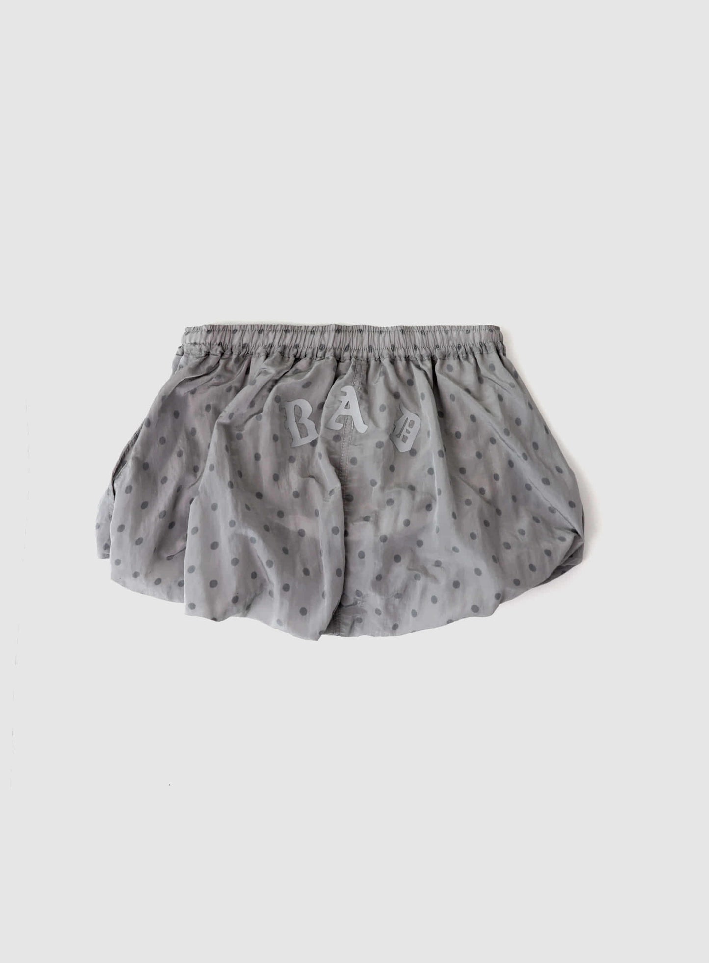 Mystic Nylon Reflective Balloon Mini Skirt - Grey Dot