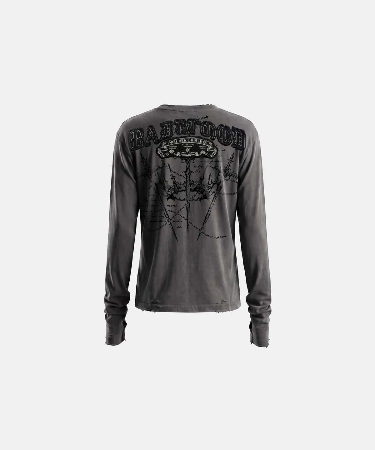 [w-tee26-287] Mystic Capsule Layered Graphic Crewneck Long Sleeve – Dusty Black