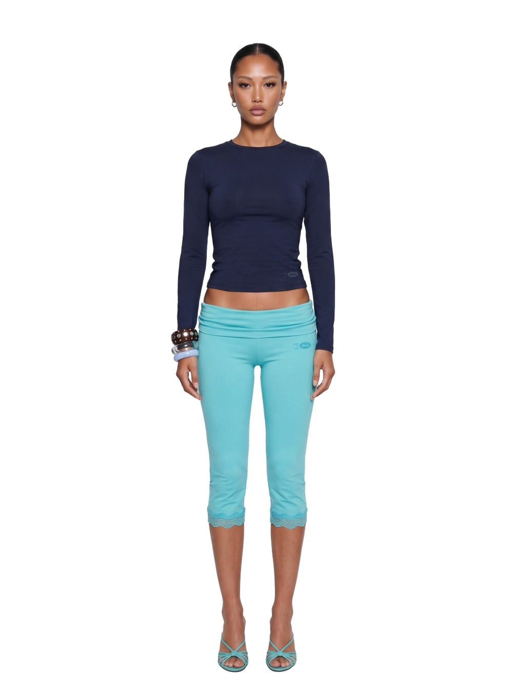 [w-srt26-034] Everyday Lace Capri Pants - Mint