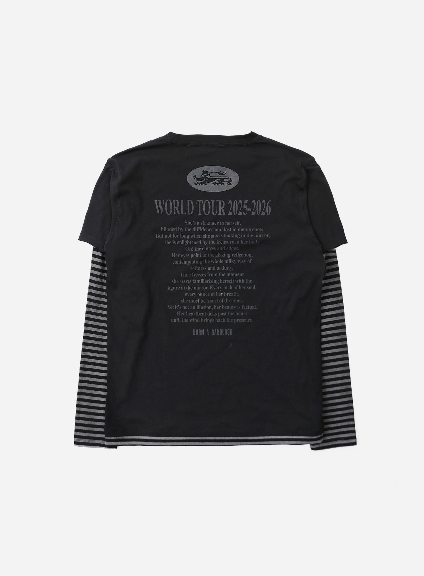2025 World Tour Layered Long Sleeve - Black/Striped