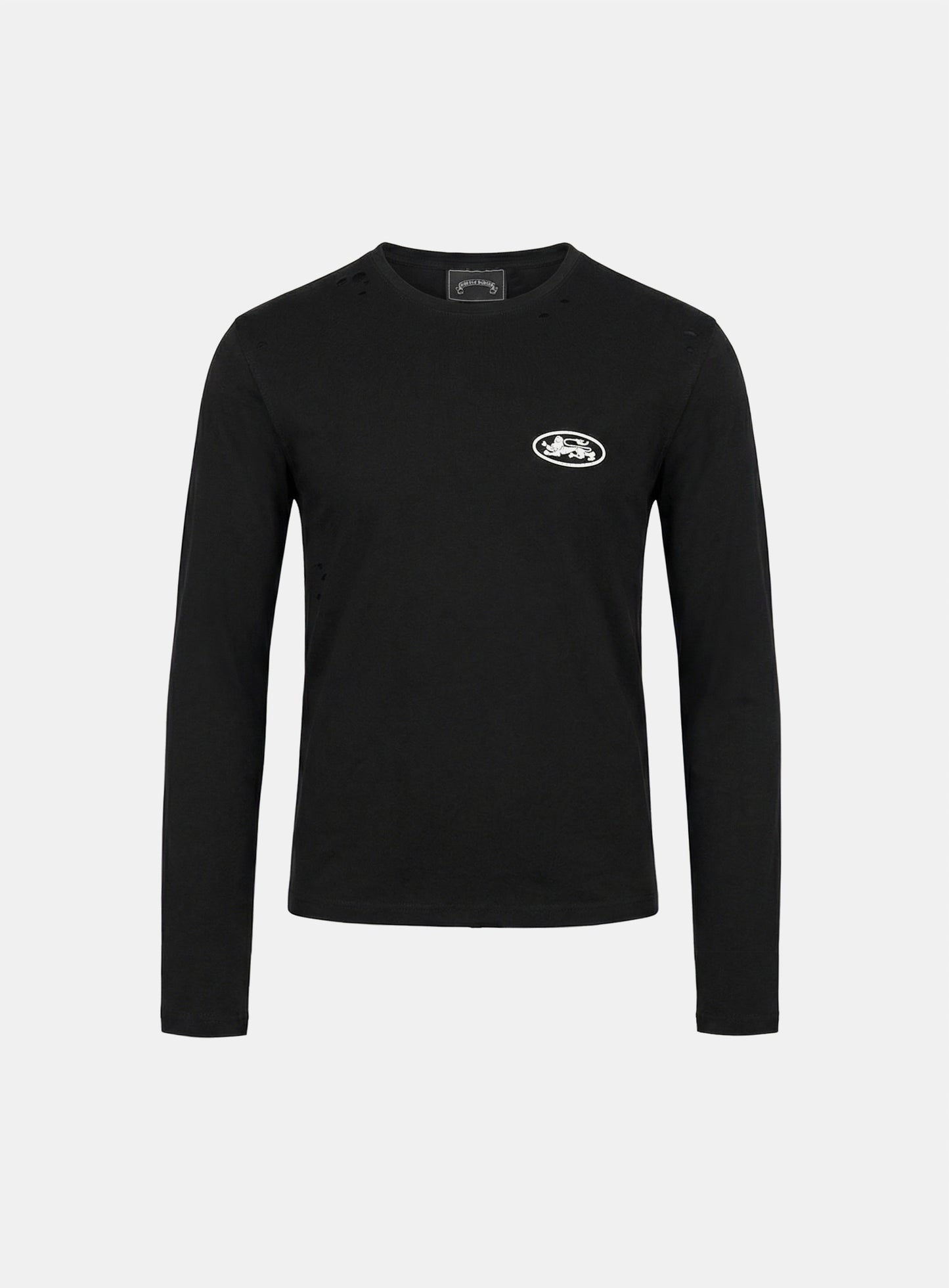 [w-tee26-027] Mystic Print Fitted Long Sleeve T-Shirt - Black