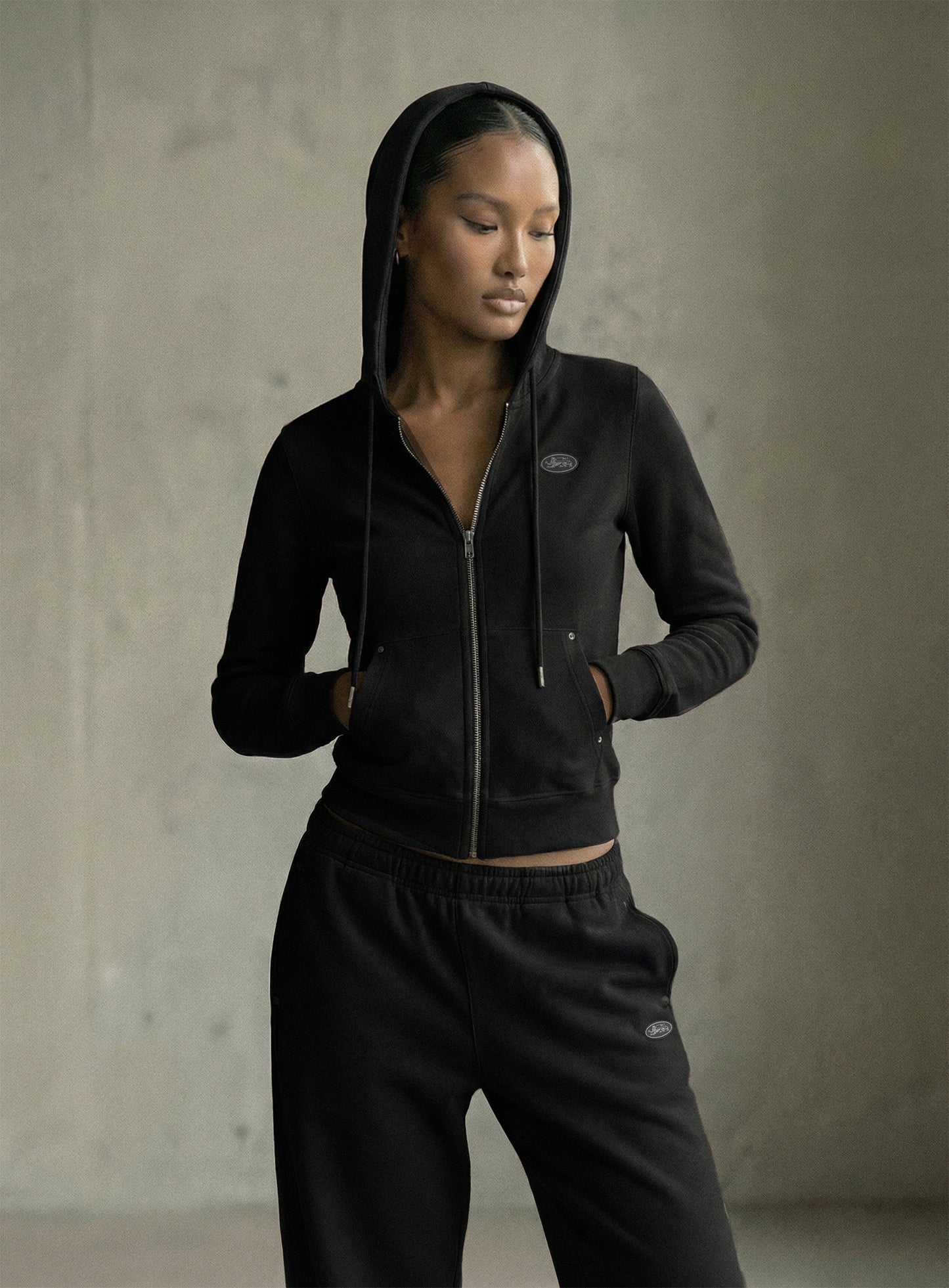 [w-pts26-036] BS Soft Terry Baggy Joggers - Black