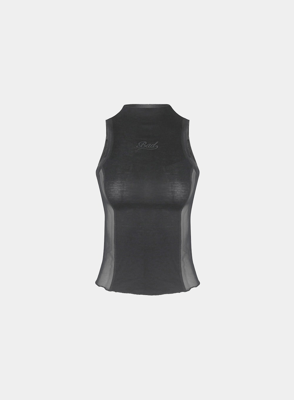 Second Skin Mock Neck Tank - Charcoal/Black