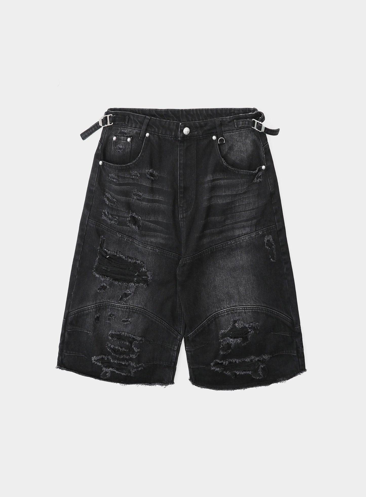 Convex Denim Long Bermuda Pants - Black