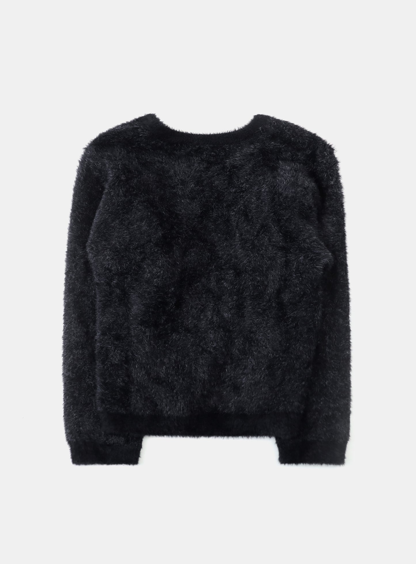 [w-knt25-011] Mystic Mohair Sweater - Black