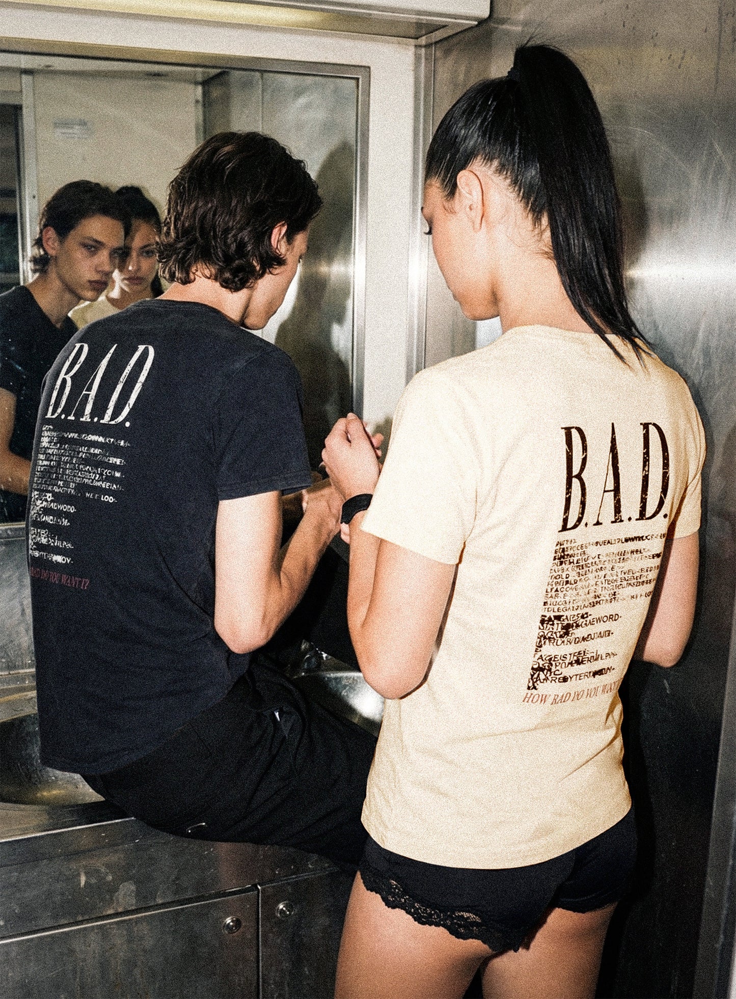 [w-tee26-132] B.A.D. Trinity Girls Short Sleeve T-Shirt - Cream