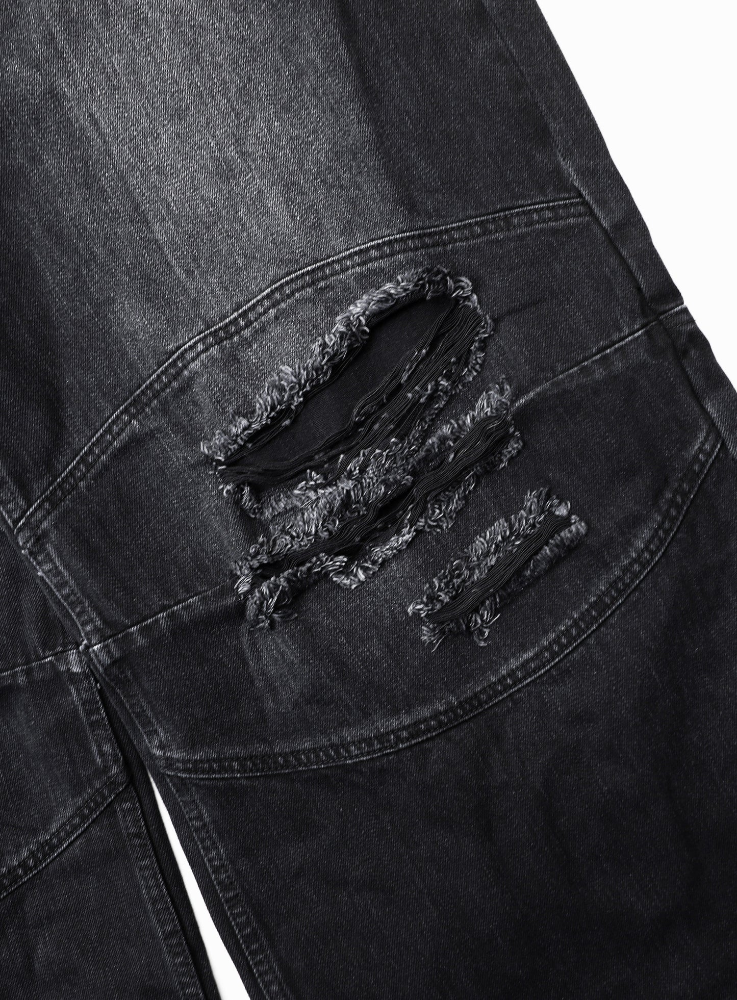 0309 Fallout Convex Denim Pants - Black
