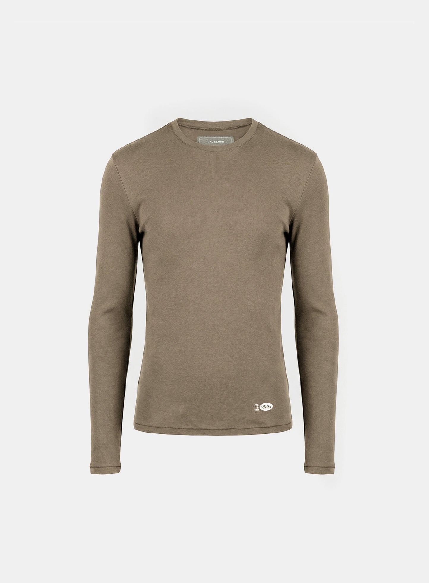 [w-tee26-047] BS Cotton Jersey Fitted Long Sleeve T-Shirt - Tobacco