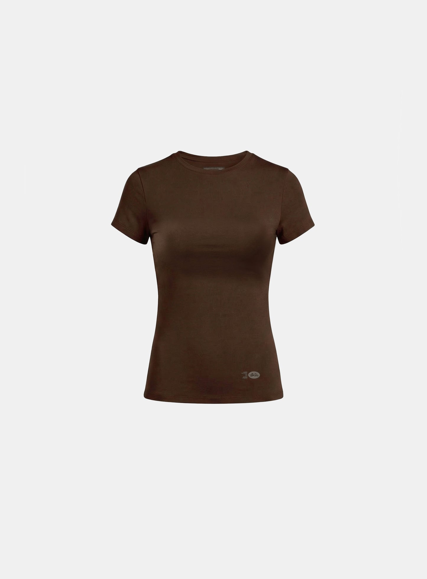[w-tee26-089] Everyday Crew Neck Short Sleeve T-Shirt - Brown