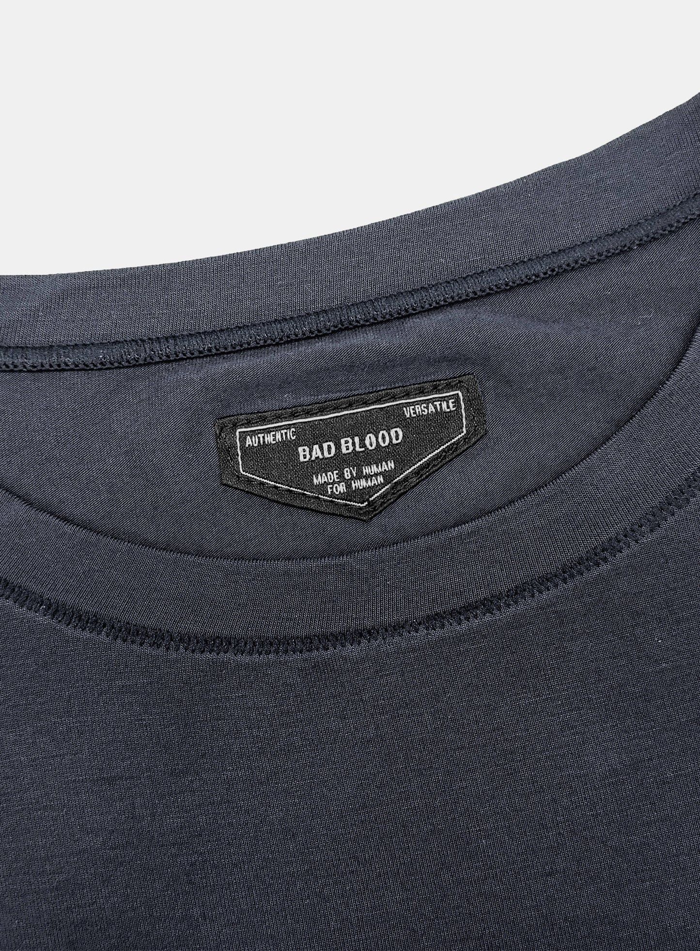 [w-tee26-087] Everyday Crew Neck Long Sleeve T-Shirt - Charcoal