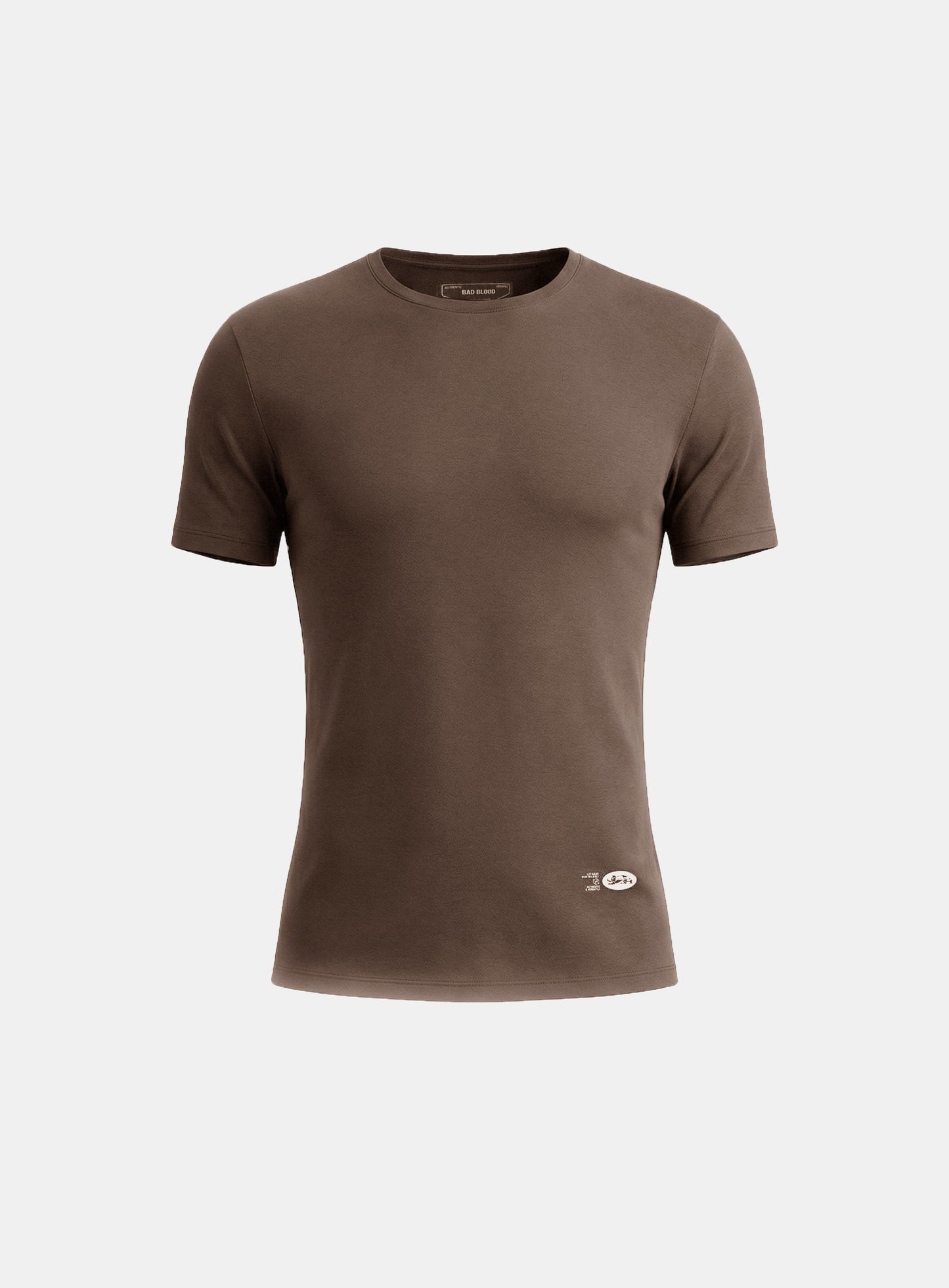 [w-tee26-054] BS Cotton Jersey Fitted Short Sleeve T-Shirt - Brown