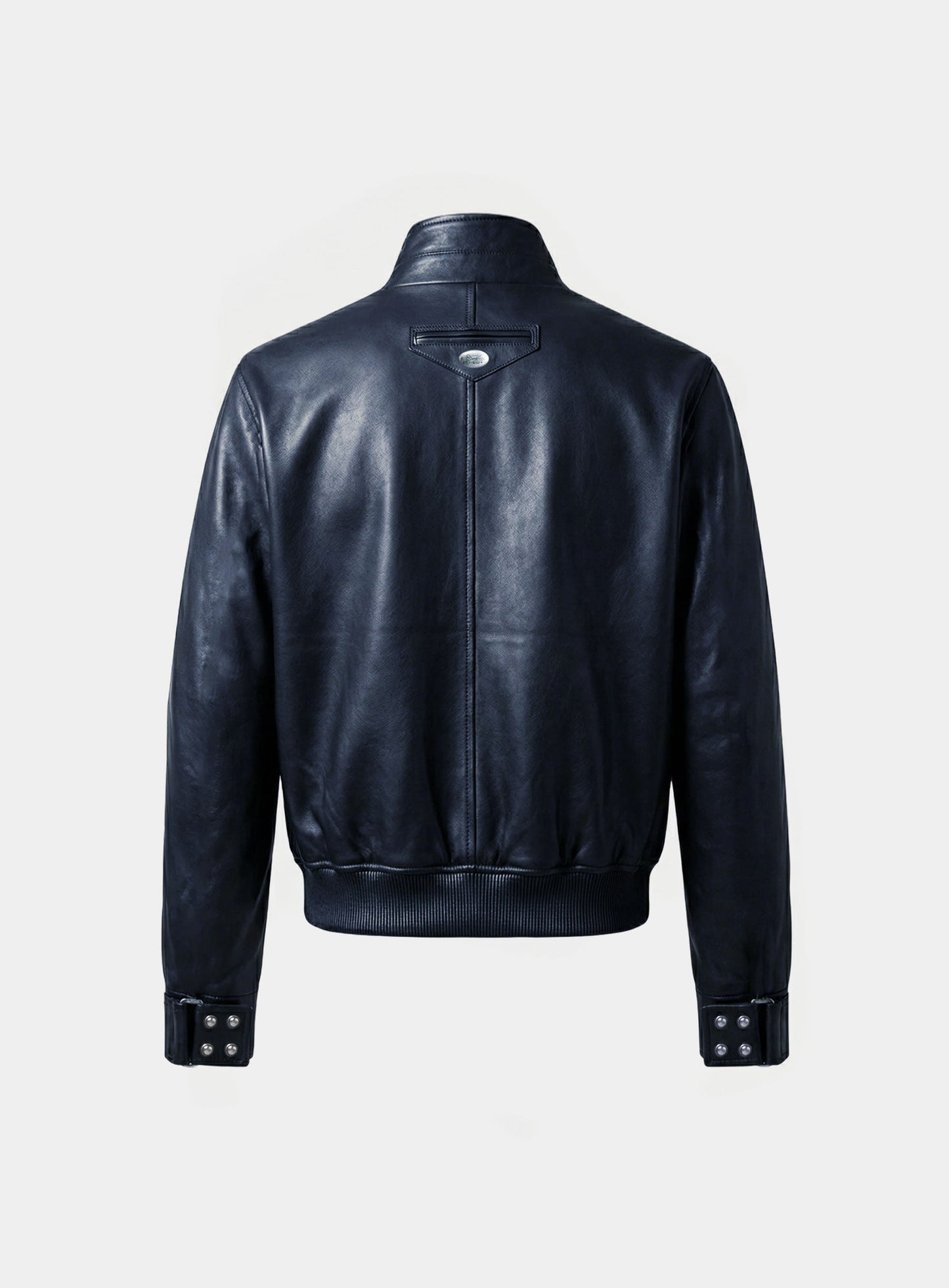 [w-jkt26-020] Spina High-Neck Jacket - Navy Leather