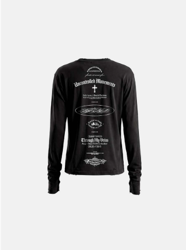 [w-tww26-275] T.M.V. UNCONTROLLED Long Sleeve1- Black