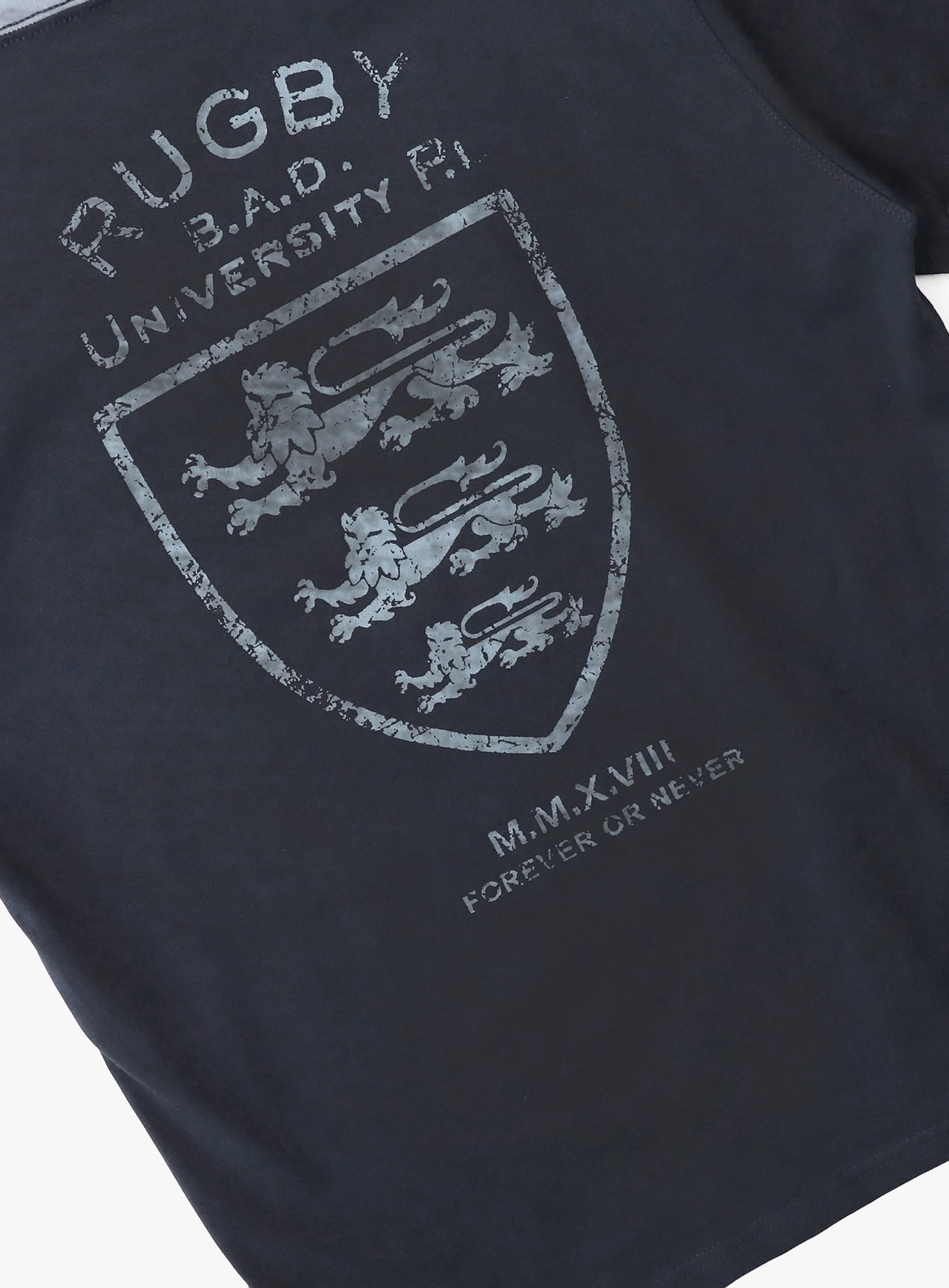 Mystic Shield Print Ringer T-Shirt - Navy