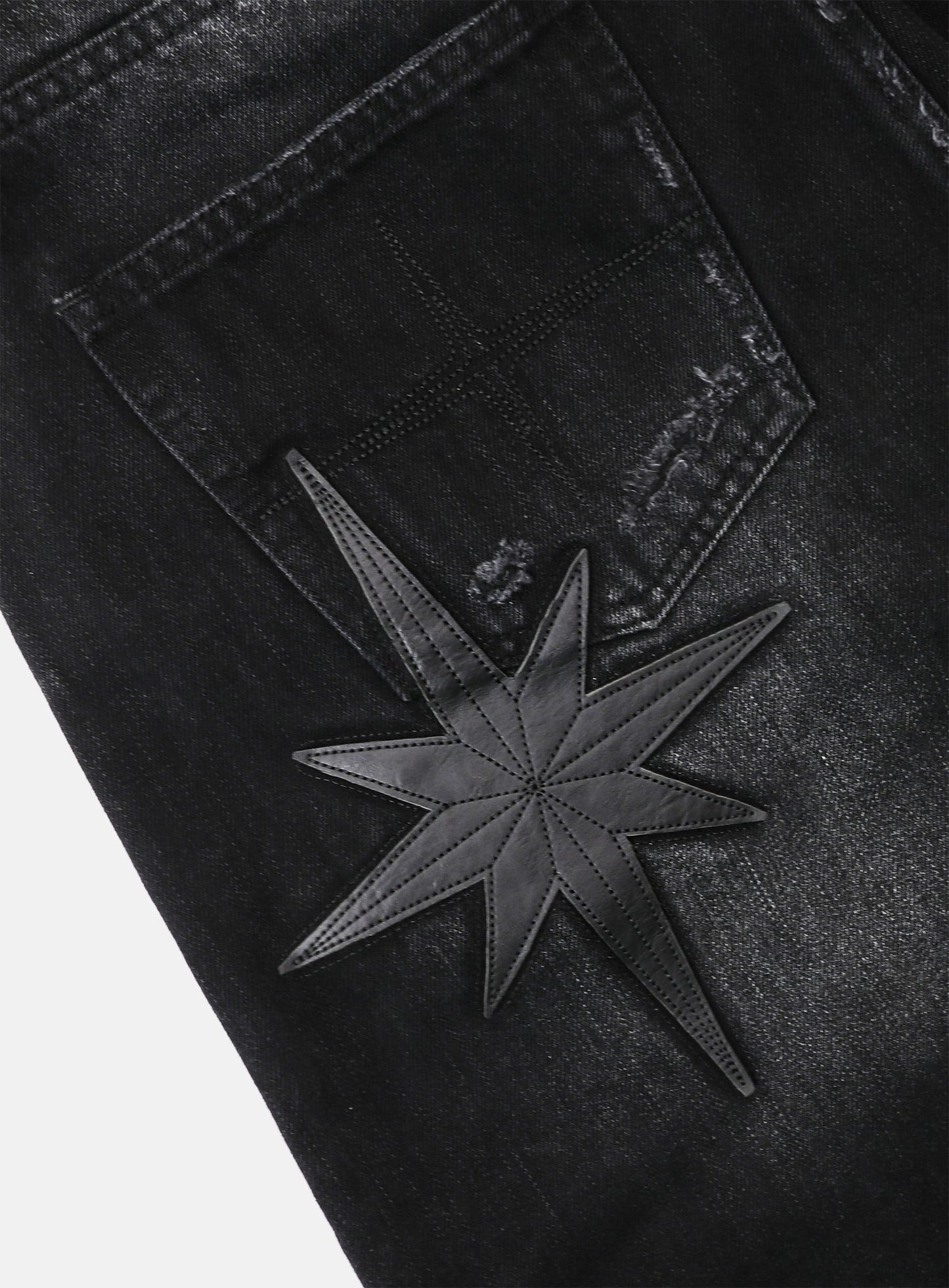 Convex Denim Long Bermuda Pants - Black