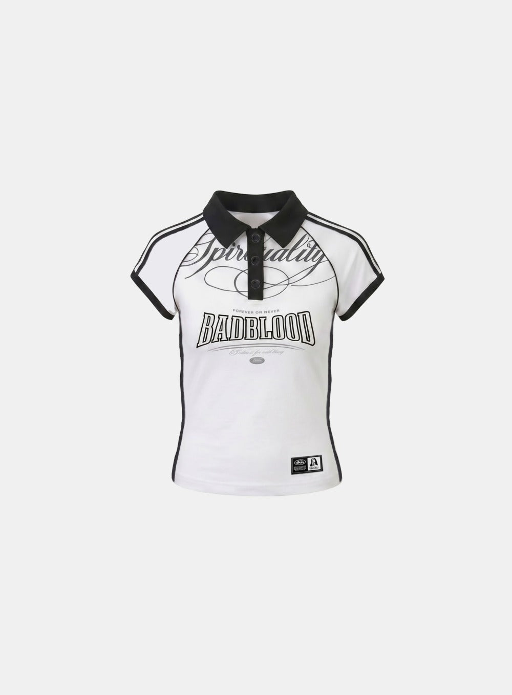 [w-tee26-157] 90s Vintage Club Jersey Polo T-Shirt - White