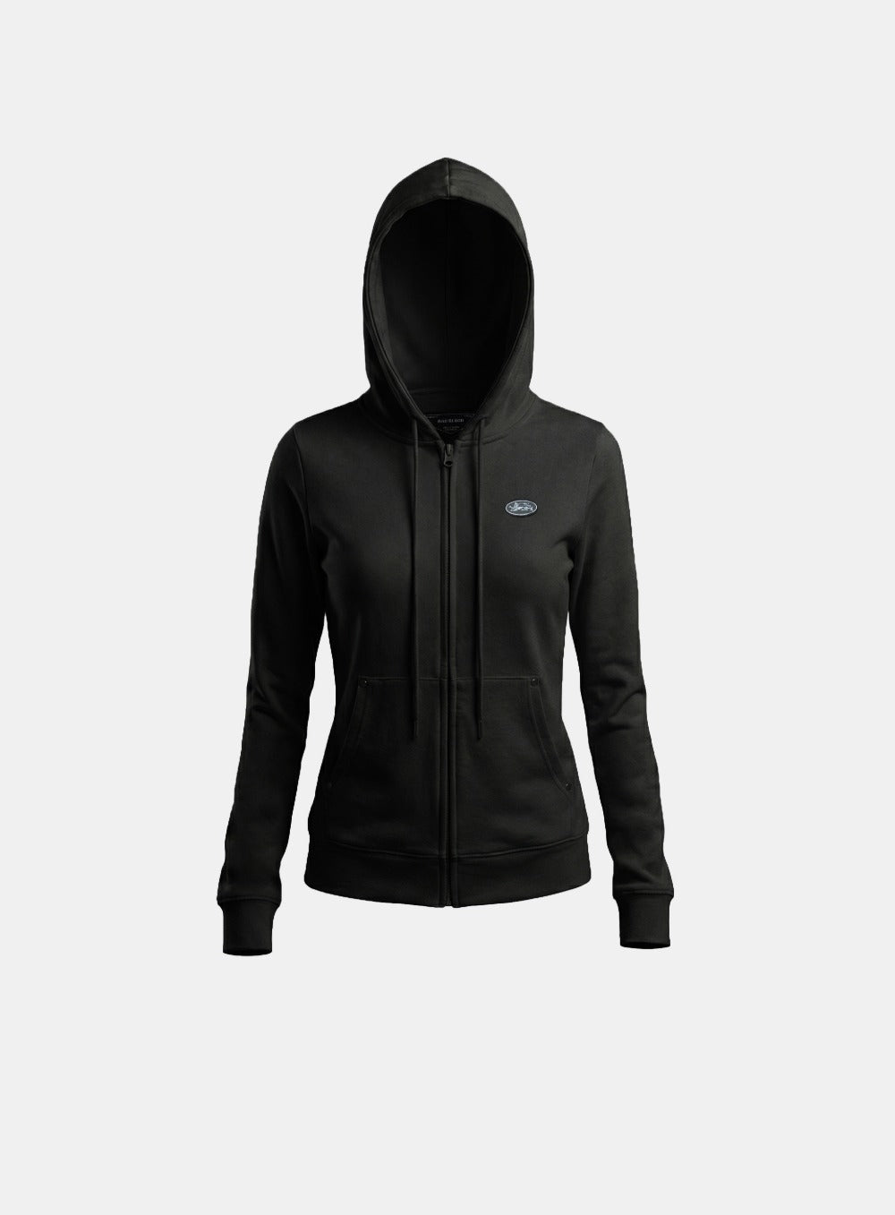 [w-hde26-015] BS Soft Terry Zip-Up Hoodie - Black