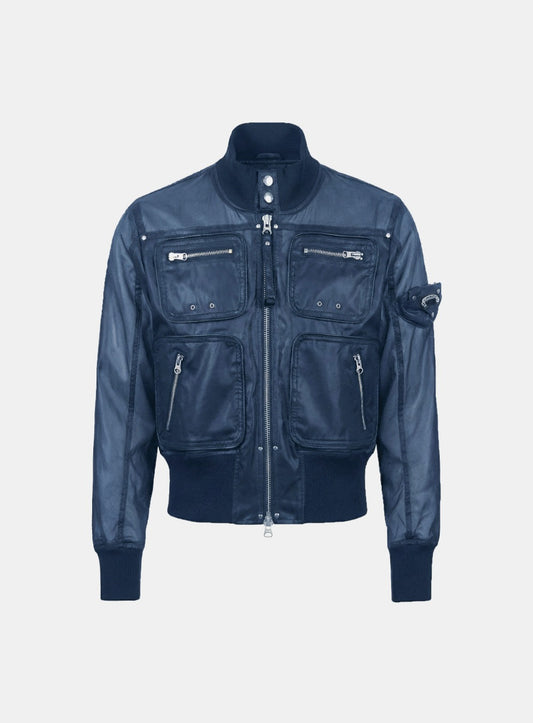 [w-jkt26-035] Laguna Lightweight Nylon Bomber Jacket - Navy