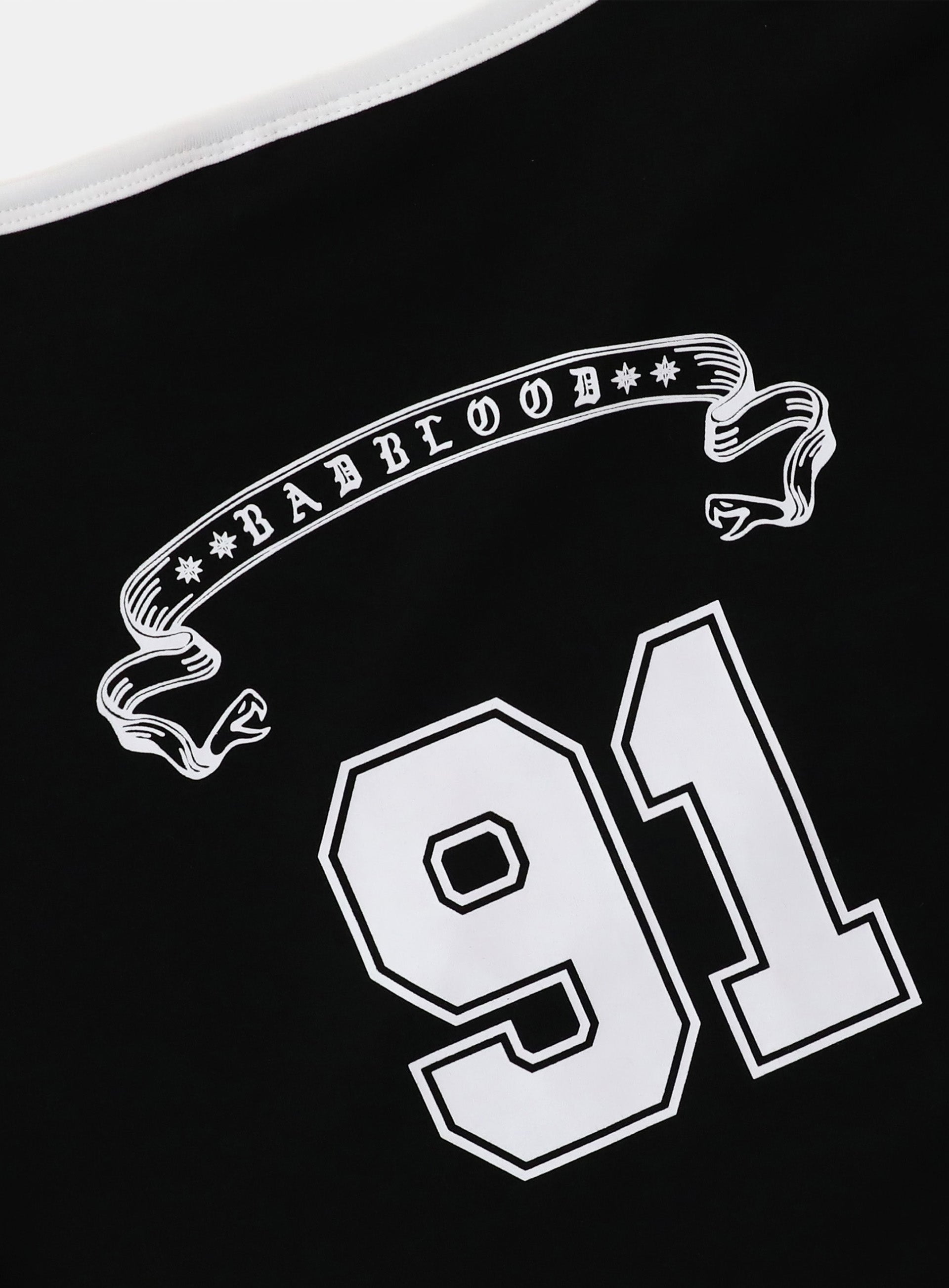 【BADBLOOD】91 V-Neck Jersey T-Shirt ★男女共用★ Pre-Order] 91 V-Neck Jersey T-Shirt - Black – BADBLOOD TAIWAN