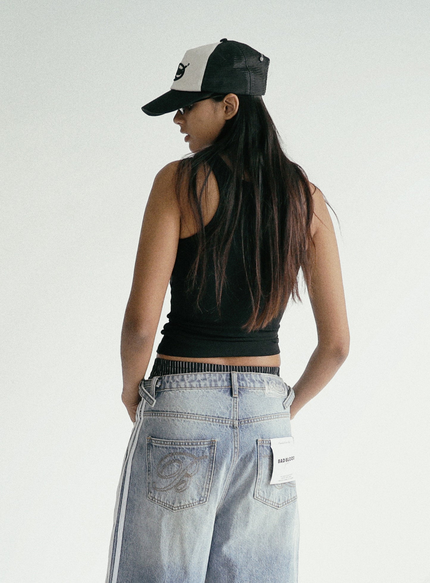 Billy Track Bermuda Jeans Baggy Fit - Blue