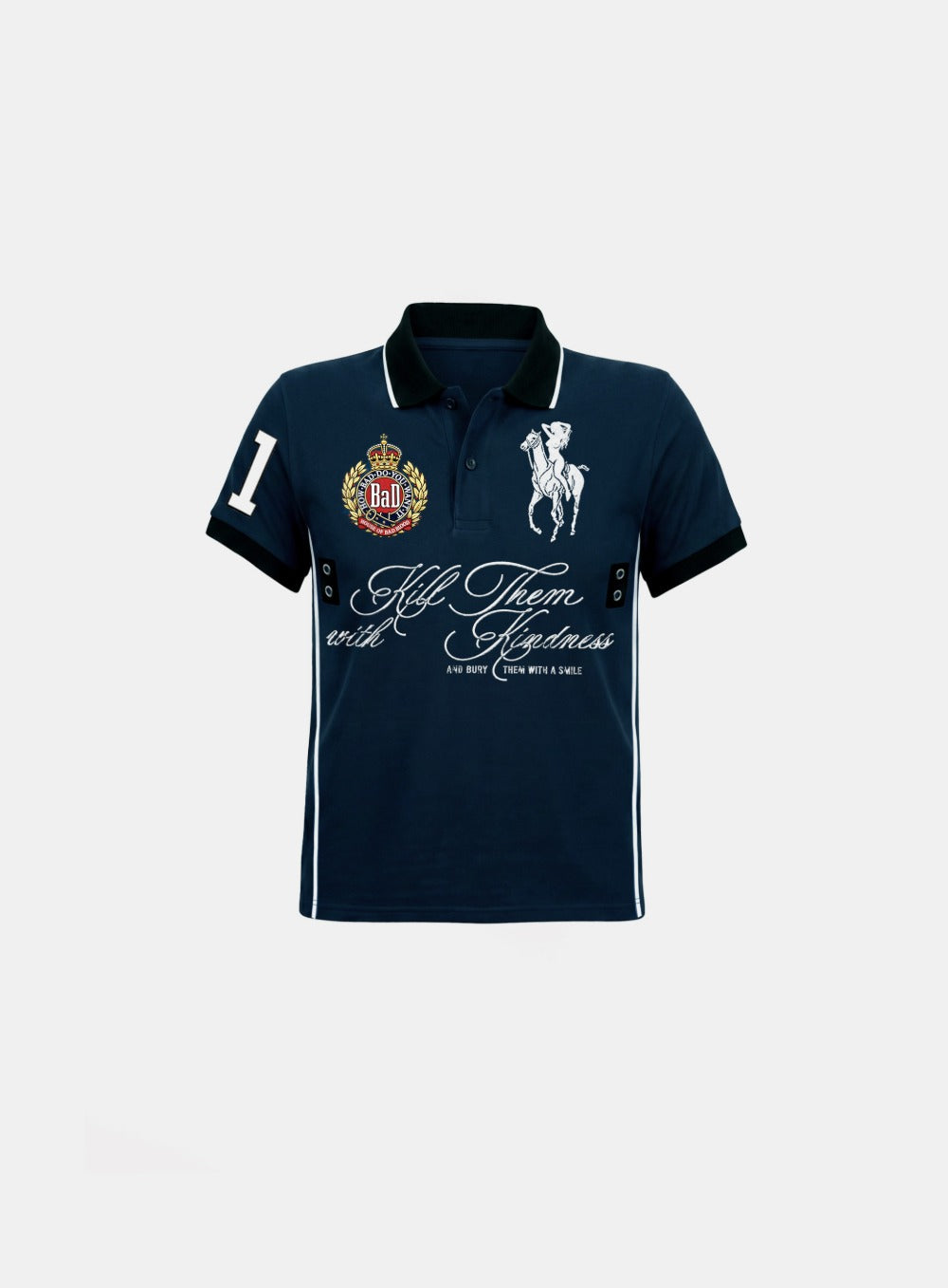 [w-tee26-199] Dark Classic 2 Heritage Polo Shirt - Navy