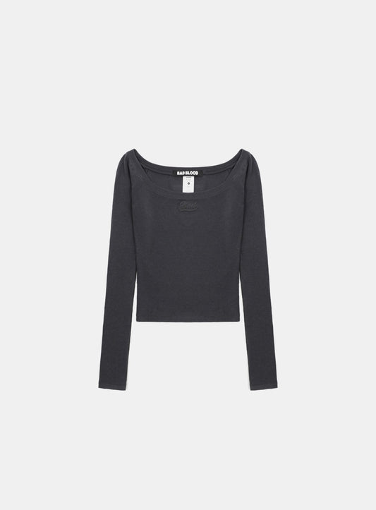 Beyond Soft Off-Shoulder Top - Charcoal