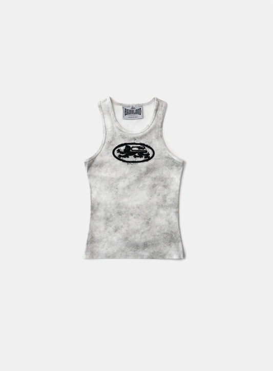 Lion Patch Tank - Washed White