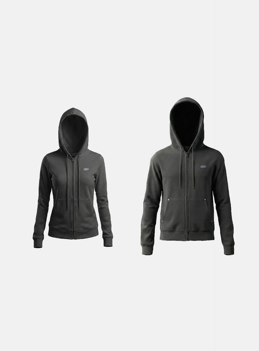 [w-hde26-008] BS Soft Terry Zip-Up Hoodie - Charcoal